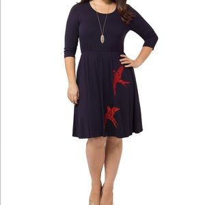 Postcards Bird Dress 1X